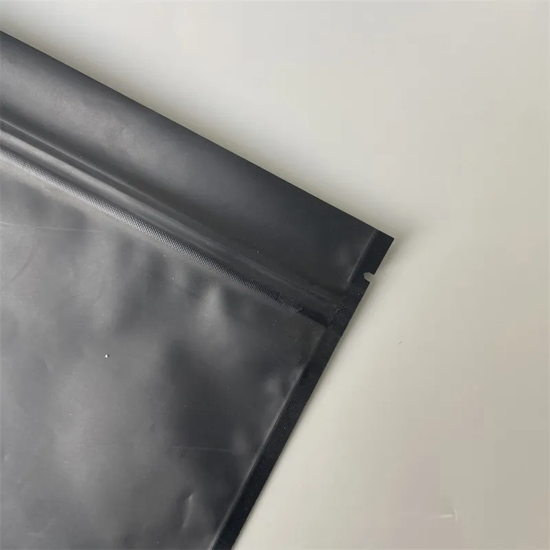 100 Pezzi Nero Opaco Richiudibile Mylar Chiusura con Cerniera Sacchetti di Imballaggio Conservazione degli Alimenti Sacchetti di Imballaggio con Chiusura a Zip in Foglio di Alluminio Sacchetti a Prova di Odore