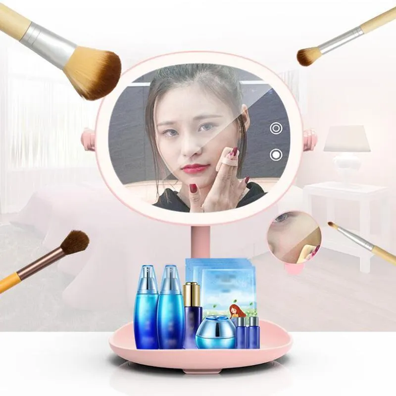 Bathroom Storage & Organization Integrated Cosmetic Mirror Box 5X Magnifying Glass Beauty LED Light