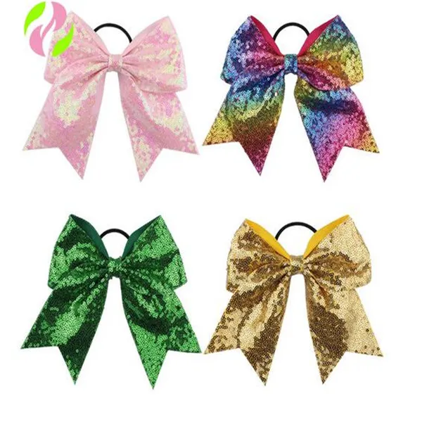 Ragazze Sequin Grosgrain Fasce per capelli elastiche Nastro per capelli Fiocco per bambini Capelli per bambini 8 pollici Big Bow Copricapo Accessori per capelli donna GC1899