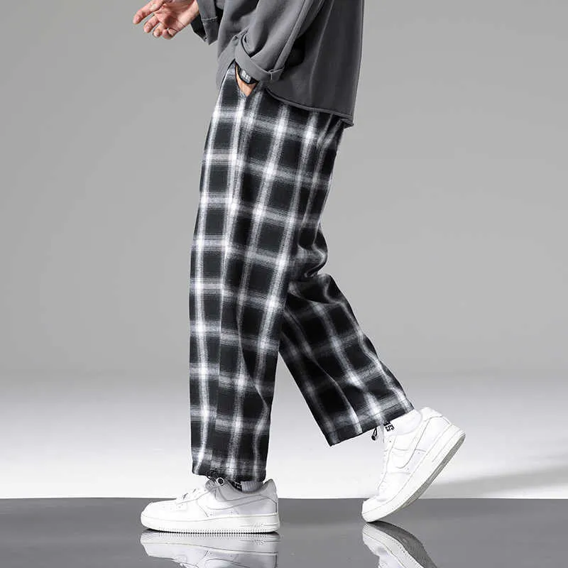 Herenbroek Zomer Plaid Men Fashion Loose Hip Hop Casual broek Koreaanse mannelijke Harem Pant All-Match Confortable Joggers Streerwear Y2302