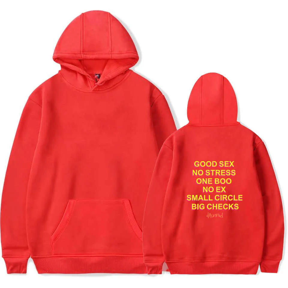 Mens Funny Print Hoodie World With Big Checkers No Stress One Boo