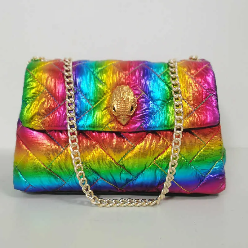 Axelväskor örnhuvud designer väska regnbåge färgväska handväska skarvad dam designers crossbody väskor