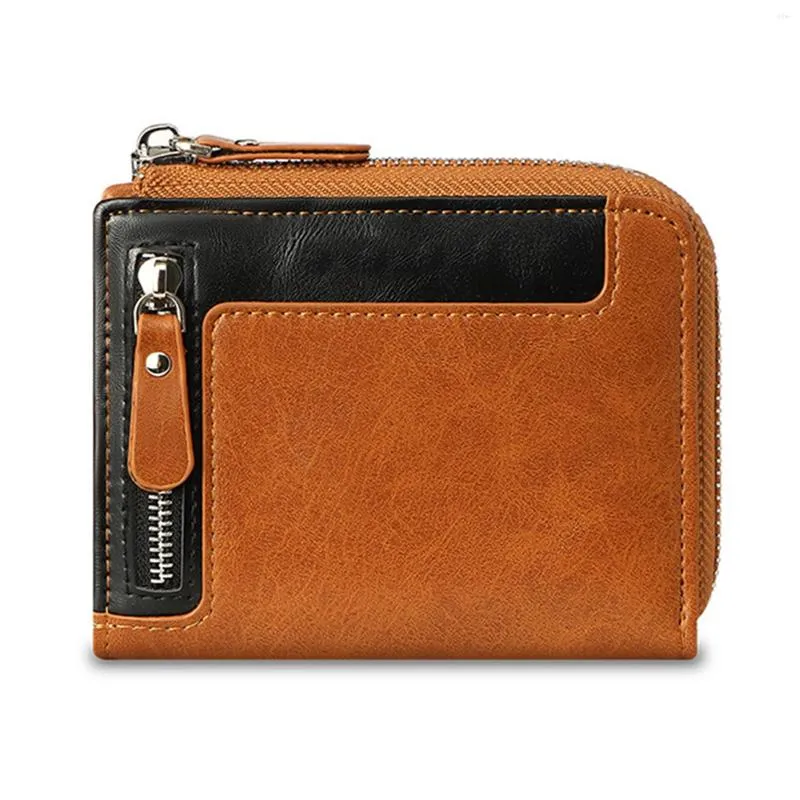 Portefeuilles 2023 Heren Wallet Vintage tweevoudige kaarthouder Grote capaciteitsontwerp voor zakenmensen ID Coin Purse Travel