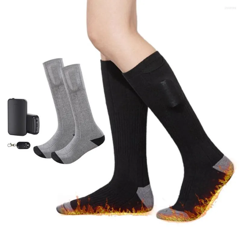 Sportsocken für den Winter, batteriebeheizt, Fernbedienung, elektrische Heizung, USB wiederaufladbar, 3 Temperatureinstellungen, Thermosocke