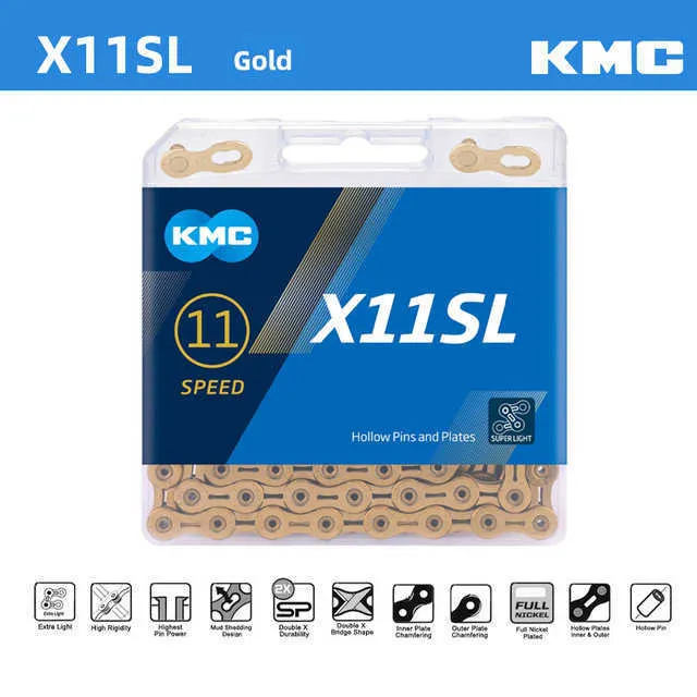 S KMC X11 X11EL X11SL 11 Speed 118 Links Gold Silve Road MTB