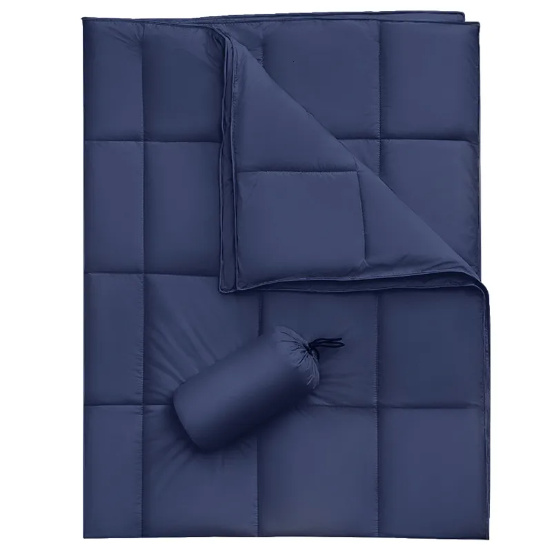 Blanket Peter Khanun Down Throw Comforter Windproof Water Resistant Camping Packable for Sofa Traveling Lightweight Warm 230209