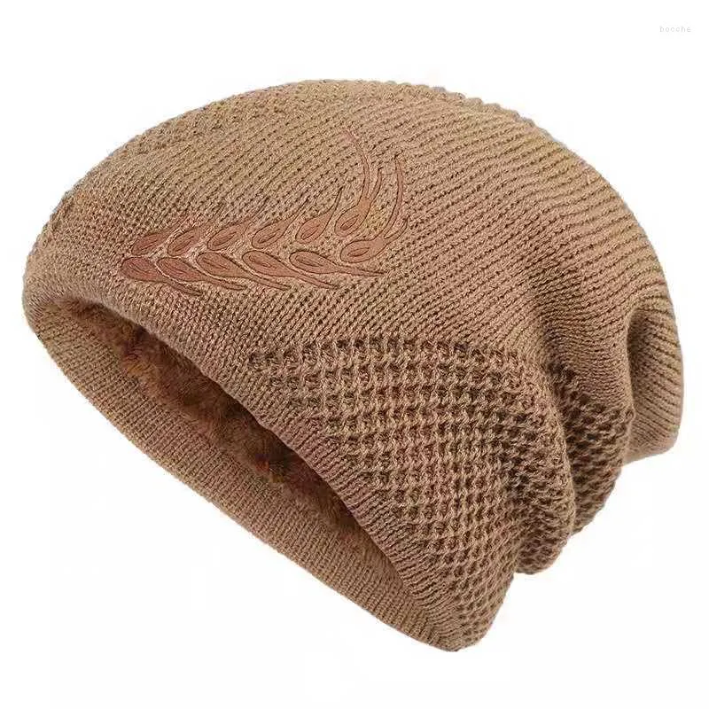 Berets 2023 Skullies Beanies Men Knitted Hat Warm Winter Women Thicken Plus Fleece Soft Cap Cotton Knit Beanie Bonnet Caps