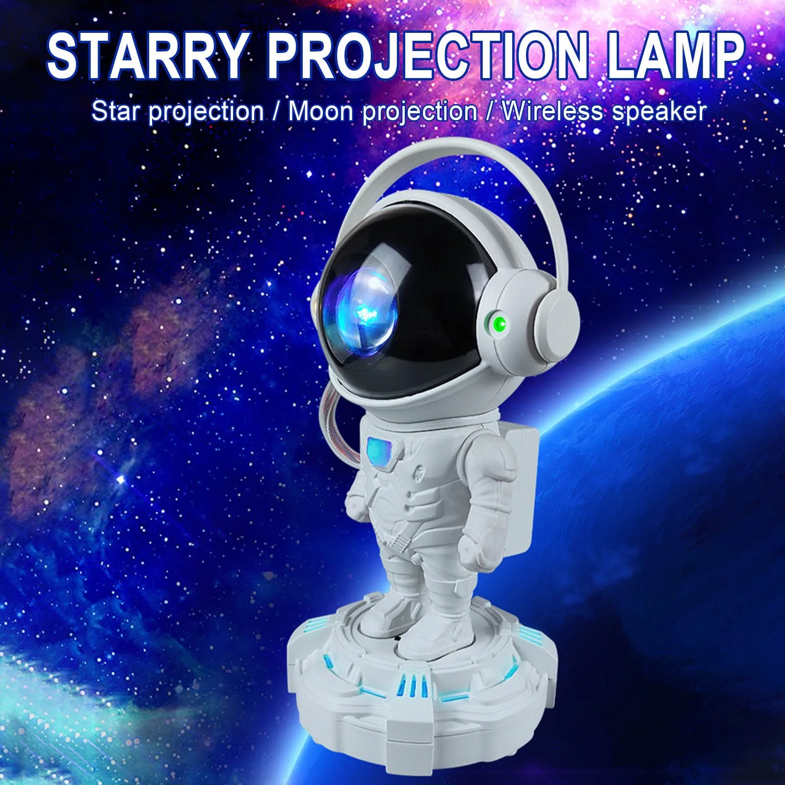 Astronot Star Bluetooth Hoparlör Lamba Yatak Odası Renkli Projeksiyon Atmosferi Gece Işık Spaceman Süsleri Sky Star Bulut Projektör