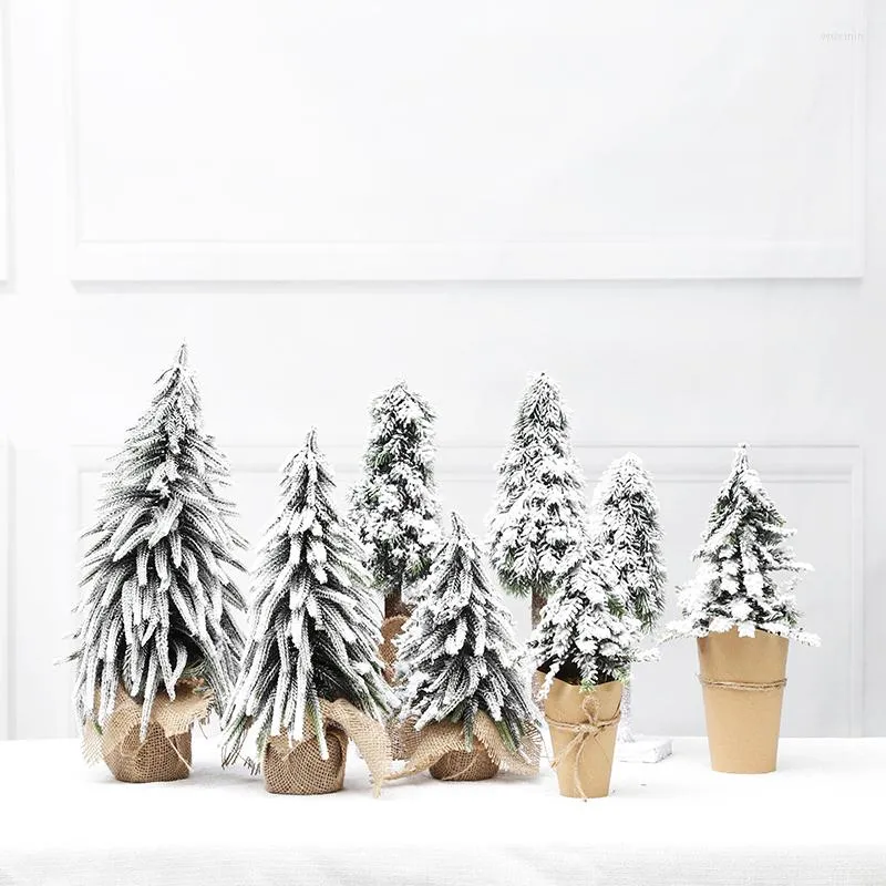 Noel Dekorasyonları 2023 Ev Dekorasyon Günü için Yapay Mini Düşen Kar Ağacı