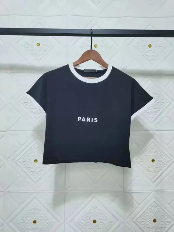 여자 셔츠 브랜드 디자이너 파리 의류 여성 티셔츠 크롭 티 디자이너 옷 tshirt면 짧은 슬리브 편지 인쇄 패션 여름 미국 크기 W9F8