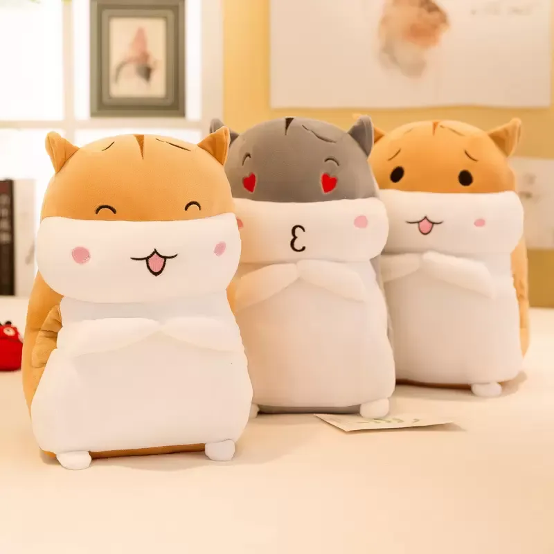 Brinquedos de pelúcia de travesseiro de desenho animado fofos, hamsters de pelúcia, aquecedores de mãos, travesseiros, presentes de aniversário adequados para crianças de festa 40cm