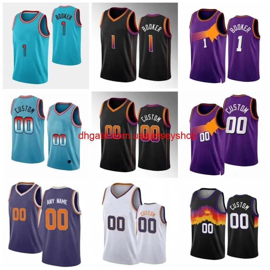 Devin Booker Jersey 2022 2023 Chris Paul Basketball Jerseys 3 1 Deandre Ayton Steve Nash 34 13 Charles Barkley 22 23 Hommes Rétro Noir Violet Blanc Ville