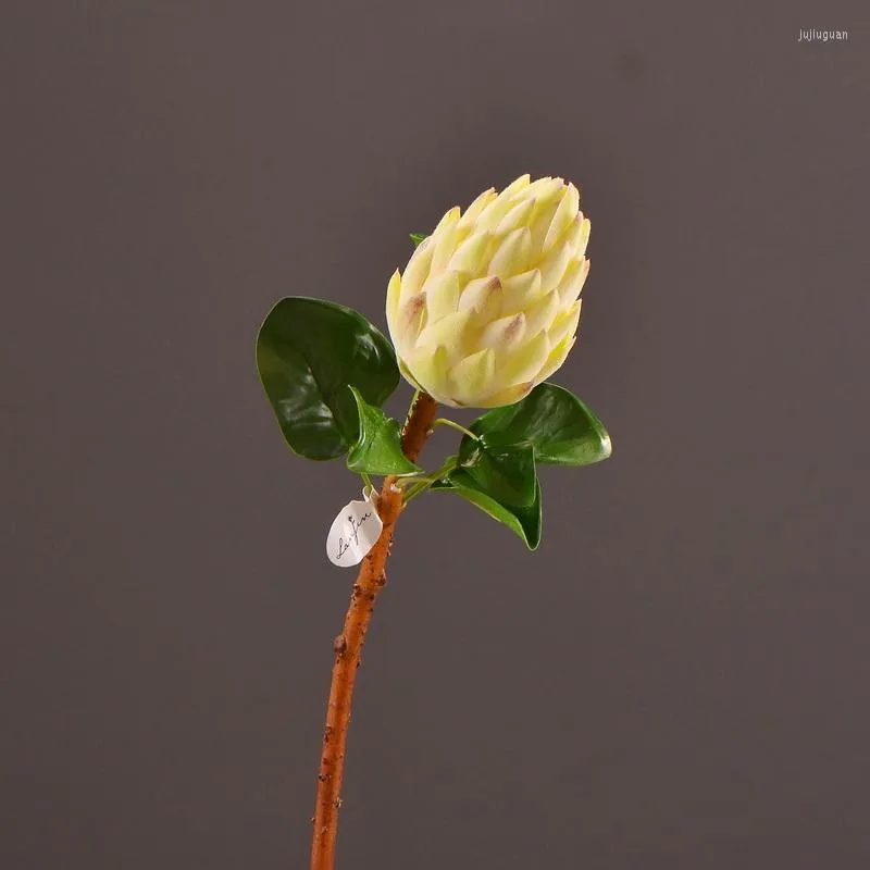 Flores decorativas King Protea Artificial Silk Diy Flor DIY Arranjo