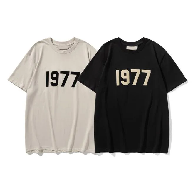 2023 Sommer Designer Luxus Herren T-Shirt T-Shirt Vorderseite Beflockung 1977 Buchstabe Silizium Rückseite High Streetwear Lose Oversize T-Shirt Skateboard T-Shirt Damen Tops