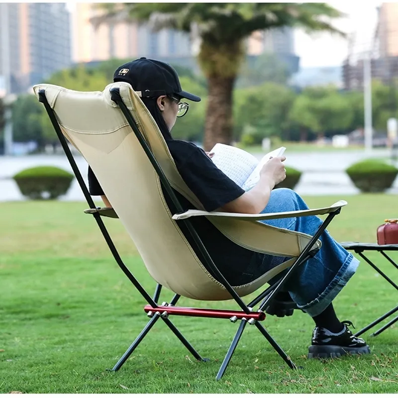 HooRu Lightweight Aluminum Moon Chair Portable Camping Furniture