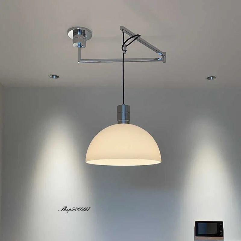 Nordic Rotatable Robotic Arm Pendant Lights Chrome Ceiling Cover Hanging Lamp Dining Room Light Fixtures Bedroom Hanglamp Decor 0209