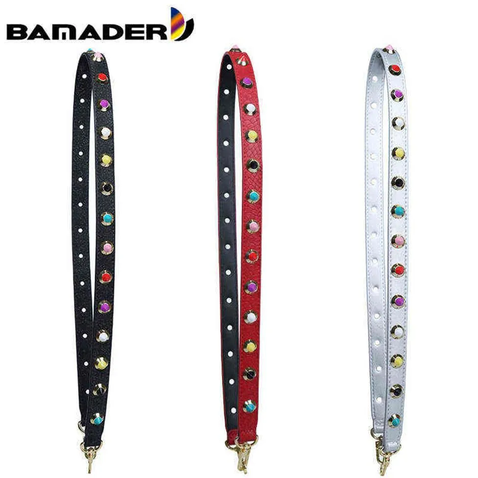 BAMADER Women Narrow Bag Strap Rivet Accessories Bag Parts Shoulder Strap High Quality Ladies Straps Girl Bag Shoulder Straps 2112342r