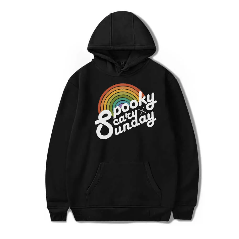 Męskie bluzy bluzy męskie Coryxkenshin Spooky Scary Sunday Merch Hoodie Unisex Long Rleeve Pullover Bluza Kobiety HARAJUKU Ubrania L230209