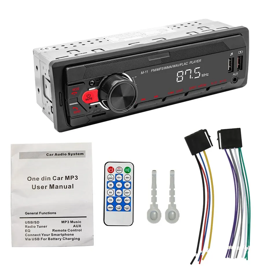 Reproductor Mp3 1 Din Con Bluetooth Y Auxiliar Para Auto