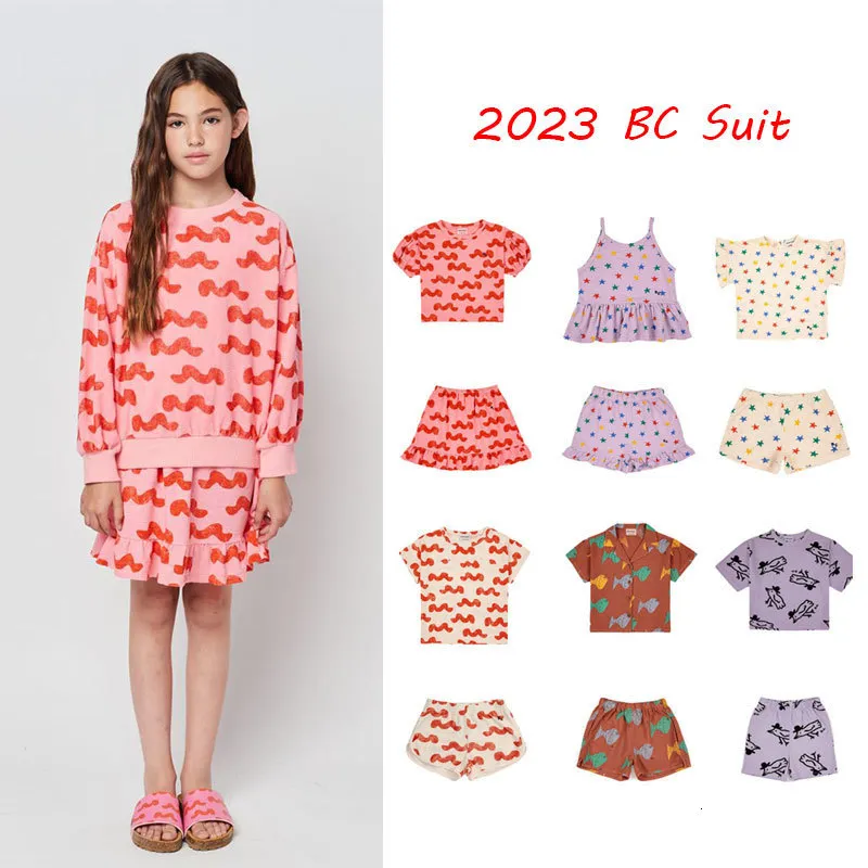 Set di abbigliamento 2023 BC Primavera Estate Abbigliamento per bambini Ragazze Felpe Pantaloni Gonne Neonato Manica corta per bambini Magliette Abbigliamento Top 230209