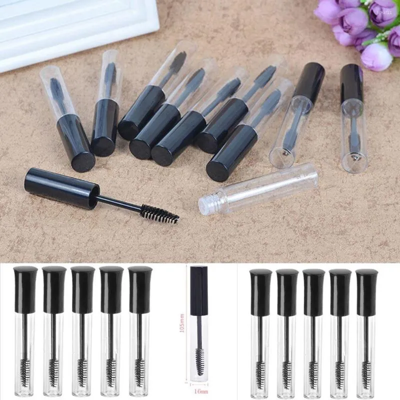 Förvaringsflaskor 5 st/parti 10 ml transparent plastmascara flaskglas mini bärbar ögonfransrör flytande behållare återanvändbar miljövänlig