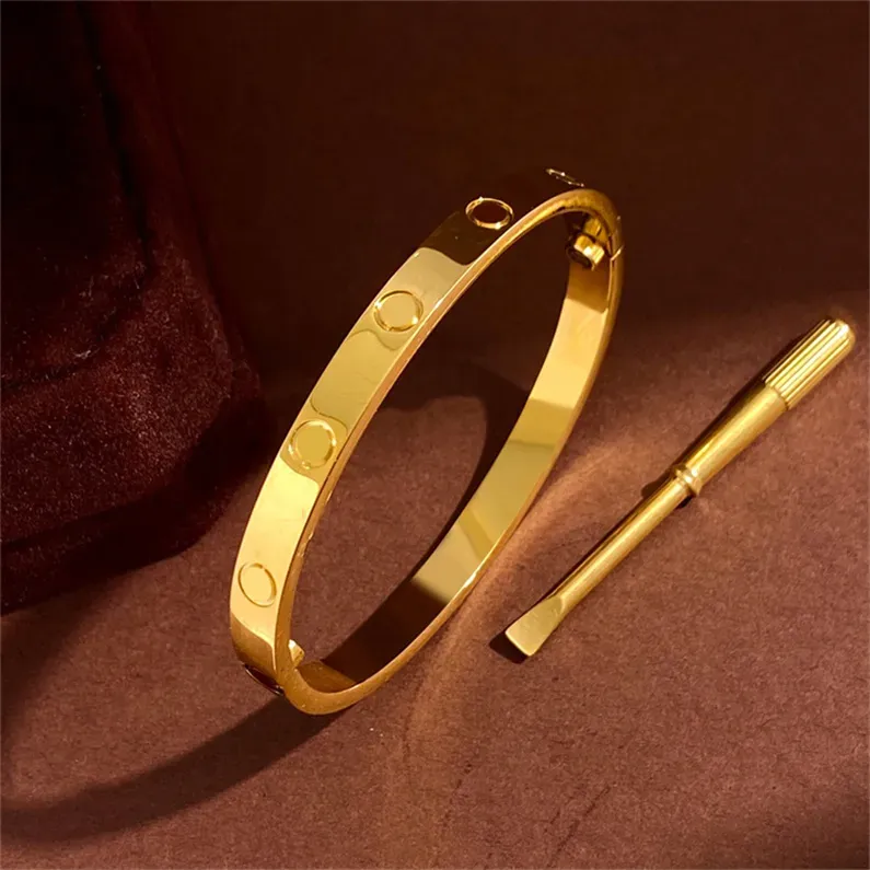 NIEUWE Designer Gold Chain Bracelet Luxe schroevendraaier Fashion unisex manchet armband 316L roestvrij staal vergulde 18k gouden sieraden