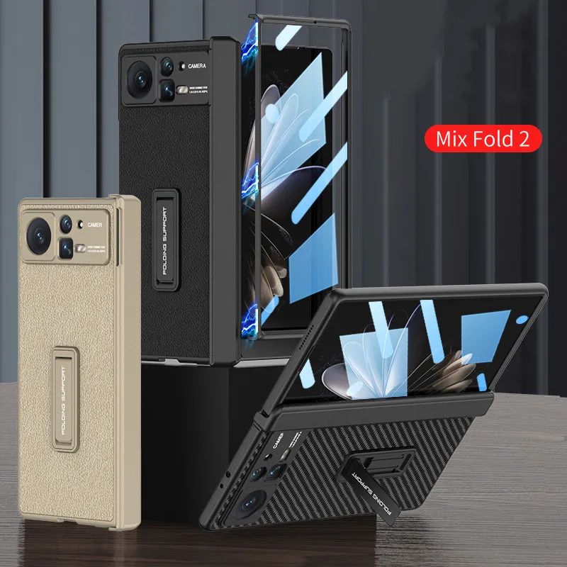 Custodia in pelle magnetica a tutta copertura per Xiaomi MIX Fold 2 Cover per staffa aziendale