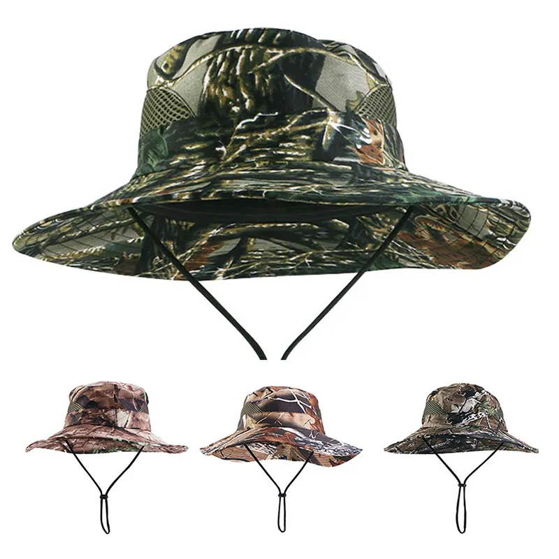 Neue Außen Camouflage Männer Hut Casual Eimer Hüte Faltbare Panama Sommer Kappe Jagd Wandern Angeln Klettern Hut Kinder Kappen