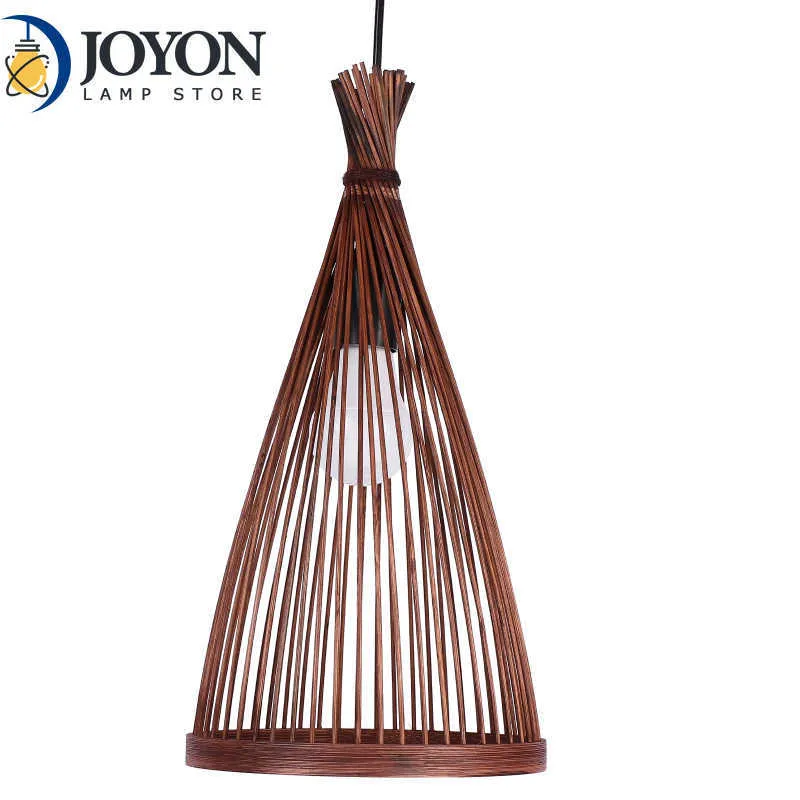 S Bruin Antique Woven Natural Bamboo Ceiling Restaurant Kitchen Thee Decoratie E27 Hanglamp 0209