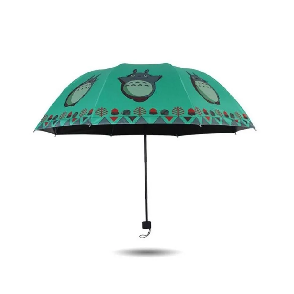 Umbrellas Lovely Totoro Sier Coating Sunshade Umbrella Anti Uv Sun/Rain Threefolding 201104 Drop Delivery Home Garden Housekee Organ Dhkbs