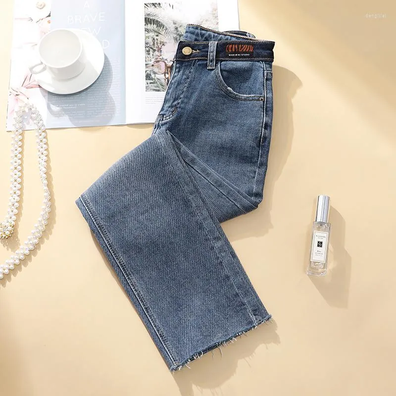 Pants Jeans Woman High Waist Plus Size Loose Zipper Softener Denim Female Straight Ankle-length 5xl