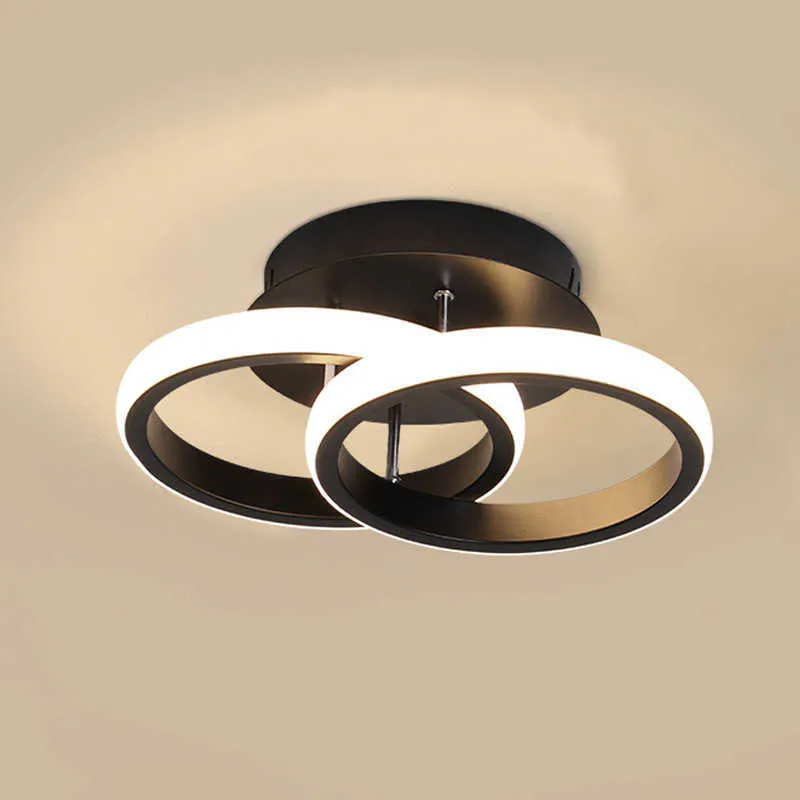 Lights Modern LED Ceiling Light Corridor Lamp Two-Ring Round Pendant Lamp Bedroom Living Room Artistic Lighting Dia 24CM 0209