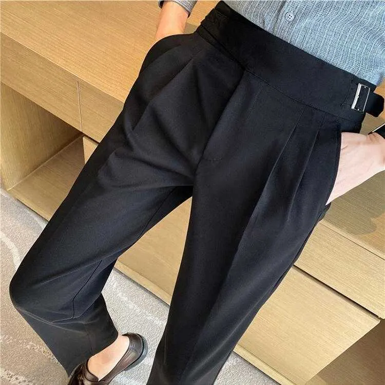 British Style High Waist Mens Pants: Slim Fit, Formal Wear For