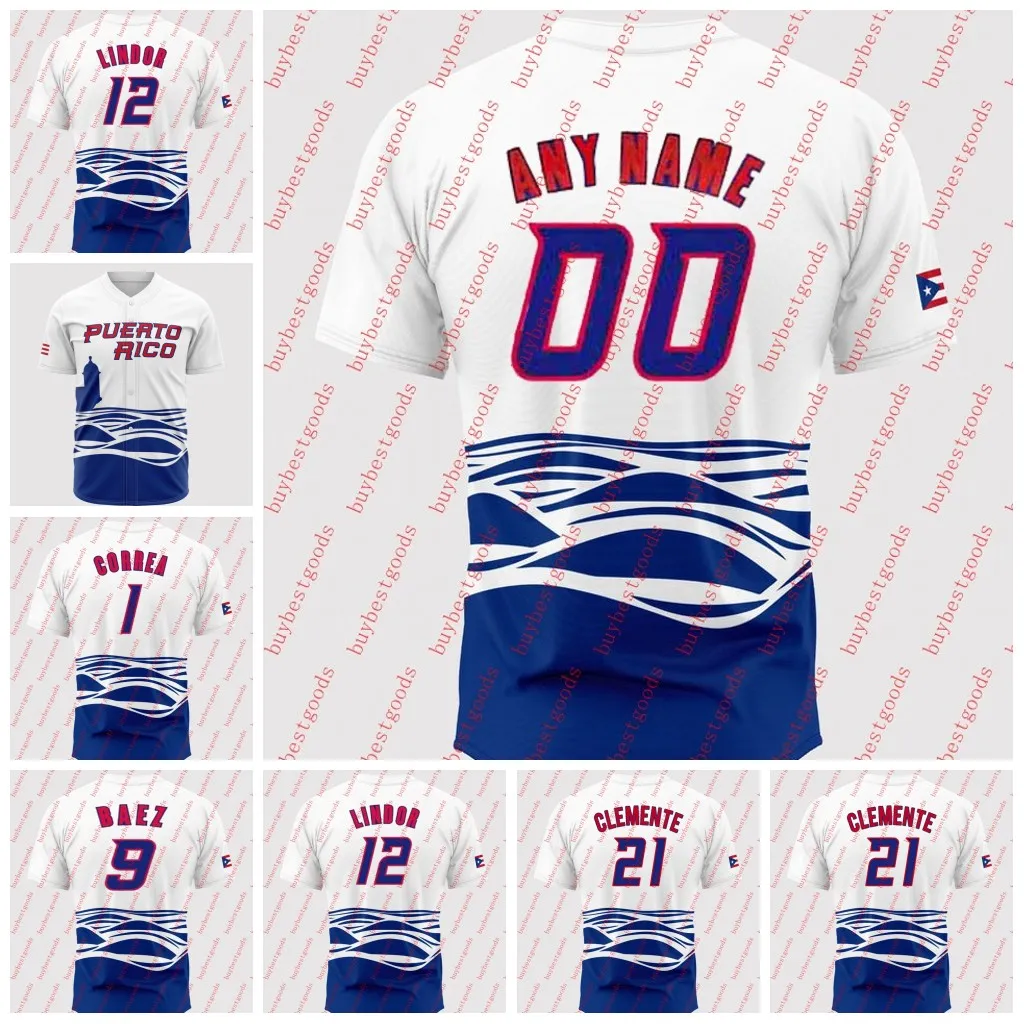 Baseball Puerto Rico 2023 Team Jersey WBC Yadier Molina Carlos Correa