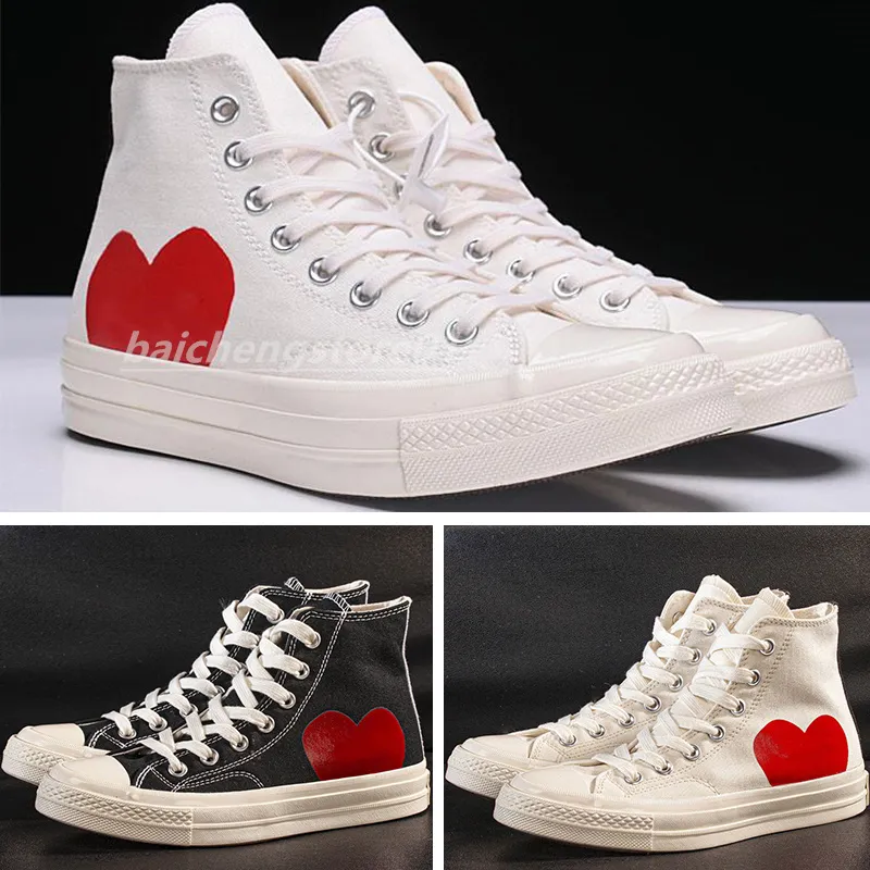 2023 Classic Casual Men Womens 1970 Canvas Shoes Sneaker Chuck 70 Chucks 1970 -talet Big Eyes Red Heart Shape Platform Gemensamt namn Sneakers B8