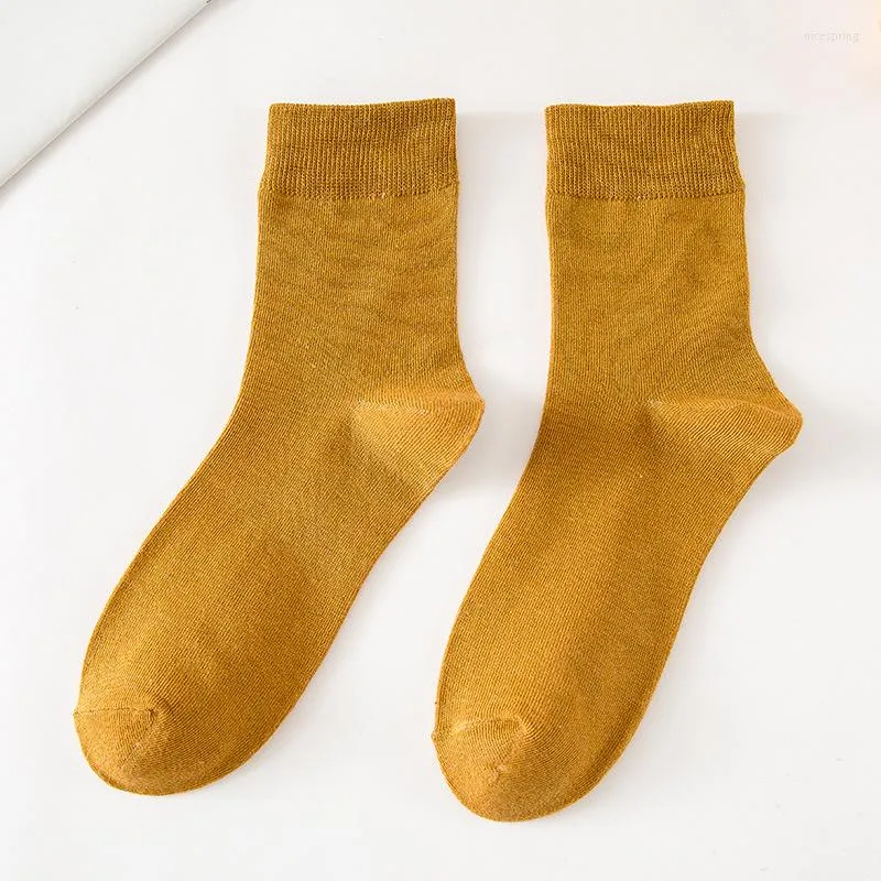 Sports Socks Instime 1 Pair Men's Medium Autumn And Winter Solid Color Cotton Classic Leisure