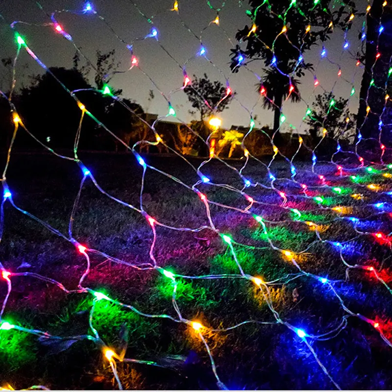 Net Mesh Lights 240 LEDs 3M X 2M String for Christmas Trees Bushes Holiday Party Outdoor Garden Crestech