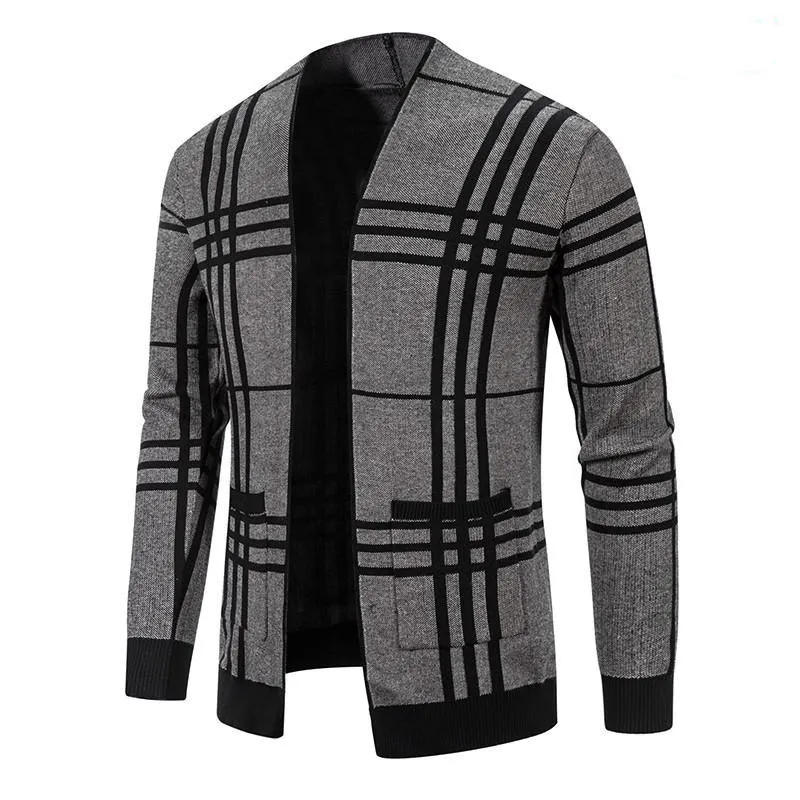 Herentruien mode vest kenter heren winter jassen zakelijke casual jassen mannelijke tops man jas maat m-5xl breierwear 2 kleuren 230209