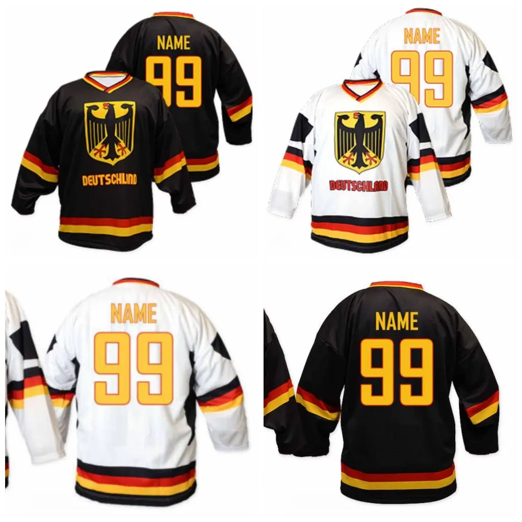 CUSTOM Team Germany Deutschland Ice Hockey Jersey Mens Embroidery