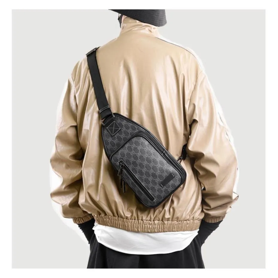Mens Casual Bags Plaid Splicing Crossbody Outdoor Waterproof Shoulder Crossbody Bag main image 1
