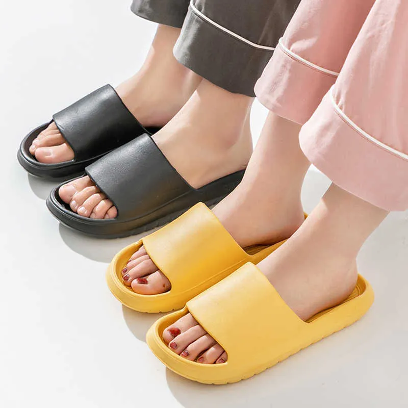 Rimocy icke-halkhjälp hem badrum tofflor kvinnor 2023 klassisk eva kudde glider sandaler kvinna mjuk ensam plattform casual flip flops r230210