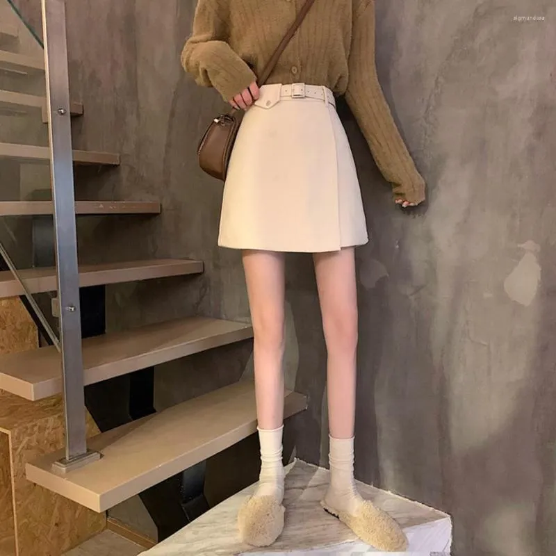 Skirts A-line Skirt Above Knee Skin-touching Workwear Woman High Waist Bottoms Irregular Short Streetwear