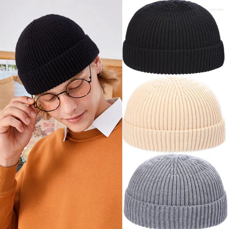 Berets Warme Winter Herbst Gestrickte Brimless Outdoor Vailies Skullcap HUT Hip Hop Version Beanie unisex melone frauen