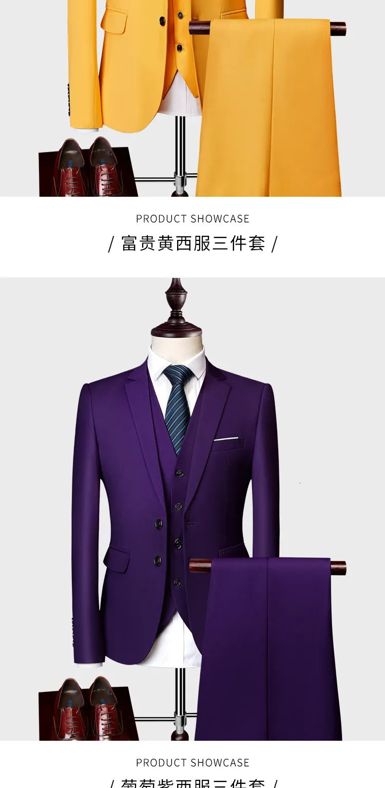 Korean Slim Fit Mens Wedding Suit Classic Business Style Korean Slim Fit Mens Wedding Suit Classic Business Style