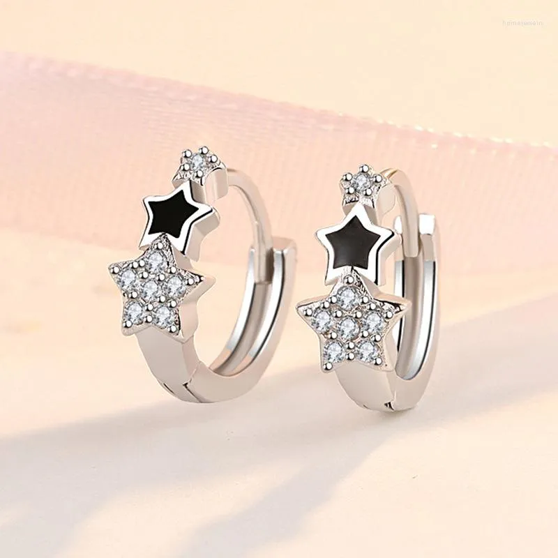 Pendant Necklaces Fashion Silver Color Crystal Star Stud Earring For Women Girls Party Wedding Jewelry Pendientes Accessories Eh909