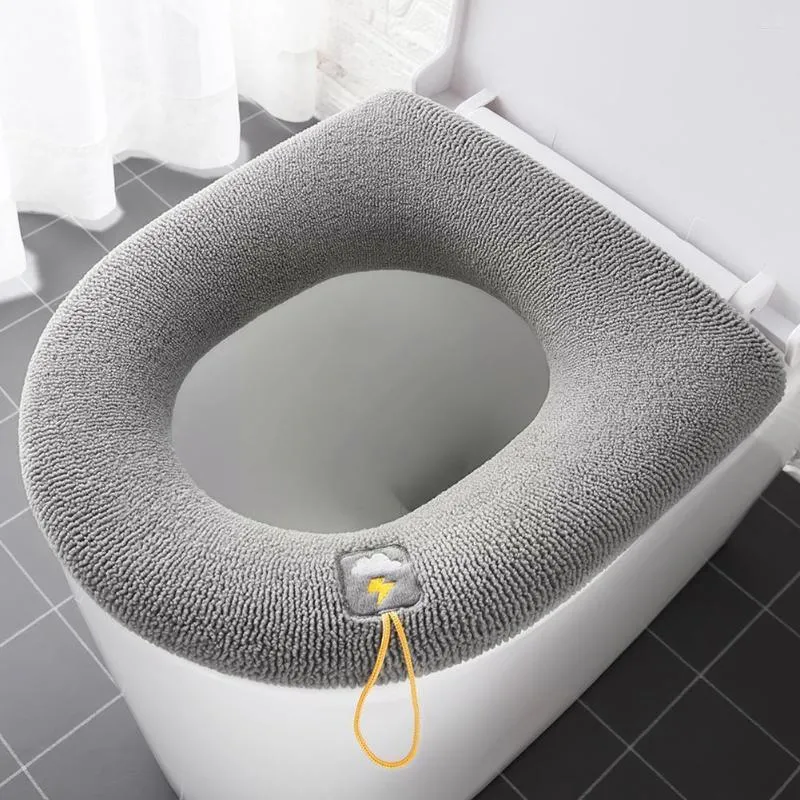 Toalettstol täcker universal täckning ren färg närmatta matta varm mjuk badrum kudde tillbehör vinter till j9c2