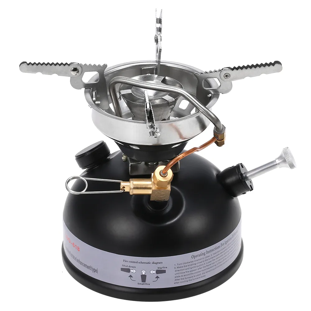 Camp Kitchen Outdoor Camping Fishing Multi-fuel Oil Stove Portable Mini Gasoline Stove Liquid Fuel Alcohol Oil Furnace Picnic Burners Stove 230210