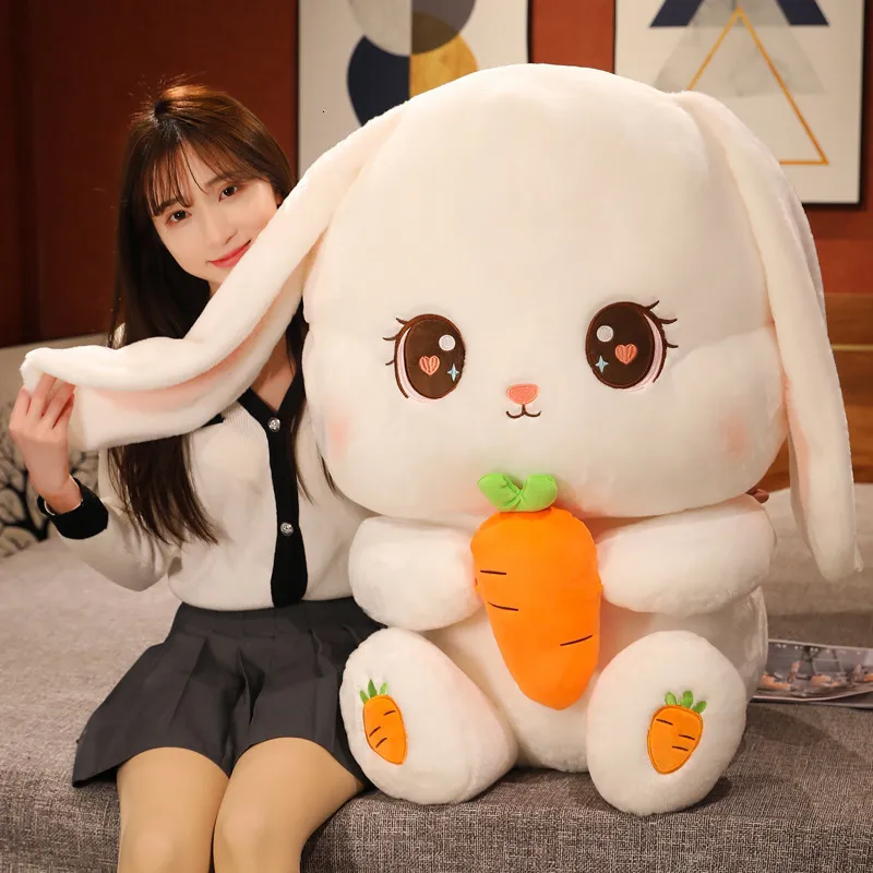 Bunny Rabbit Pillows: Kawaii Cute Rabbit With Carrot Toy Animal Throw ...
