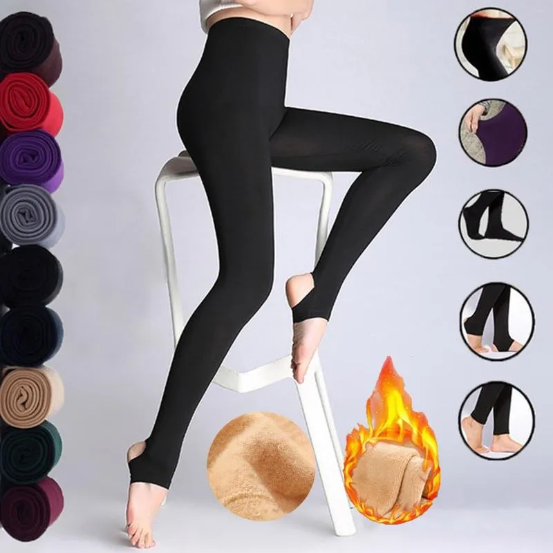 Leggings pour femmes Jupes des années 80 pour femmes épaisses collants brossés pantalons doublés polaire mode chaud doux femmes