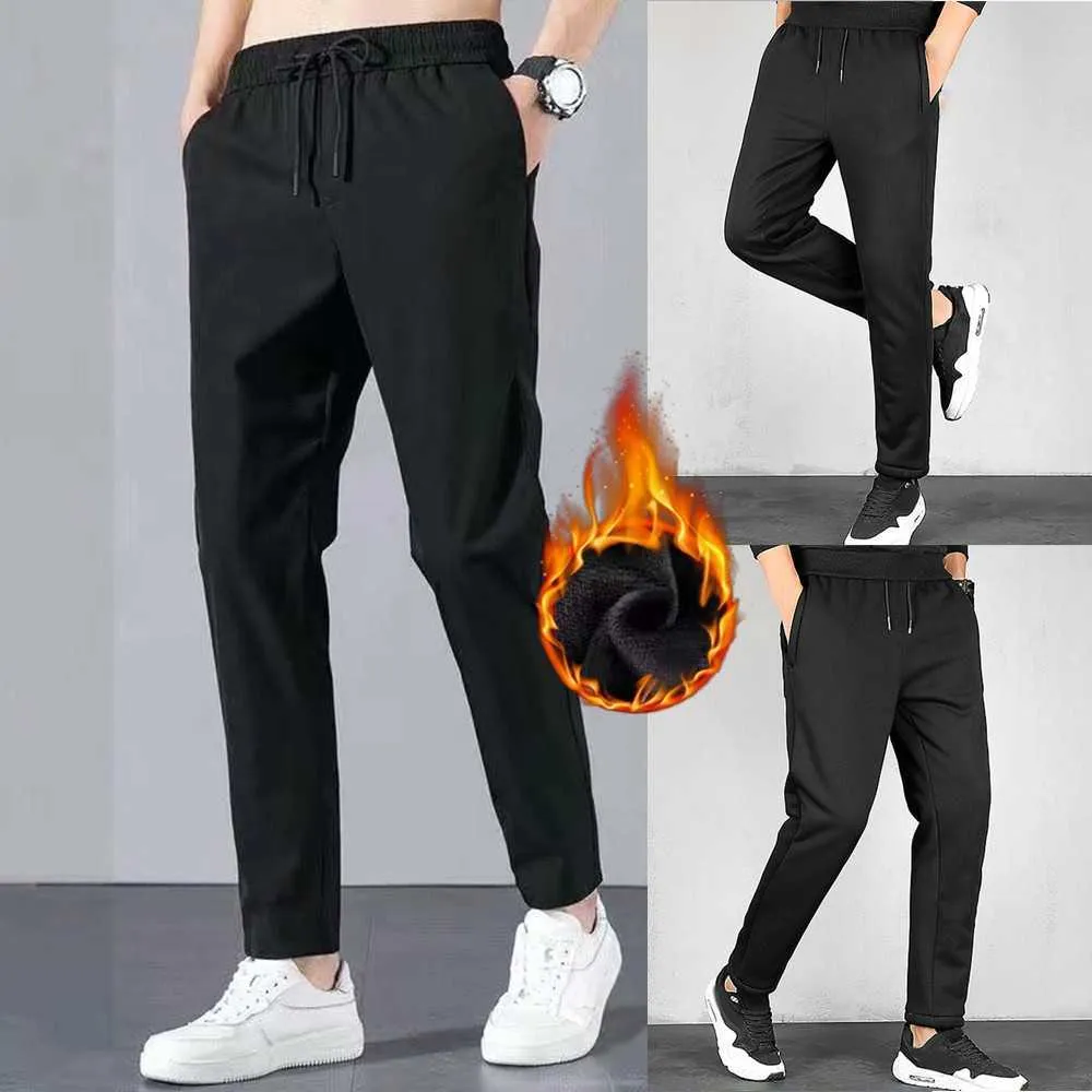 Pantaloni da uomo Pantaloni termici caldi invernali Pantaloni sportivi sportivi da uomo foderati in pile spessi da jogging Hot Y2302